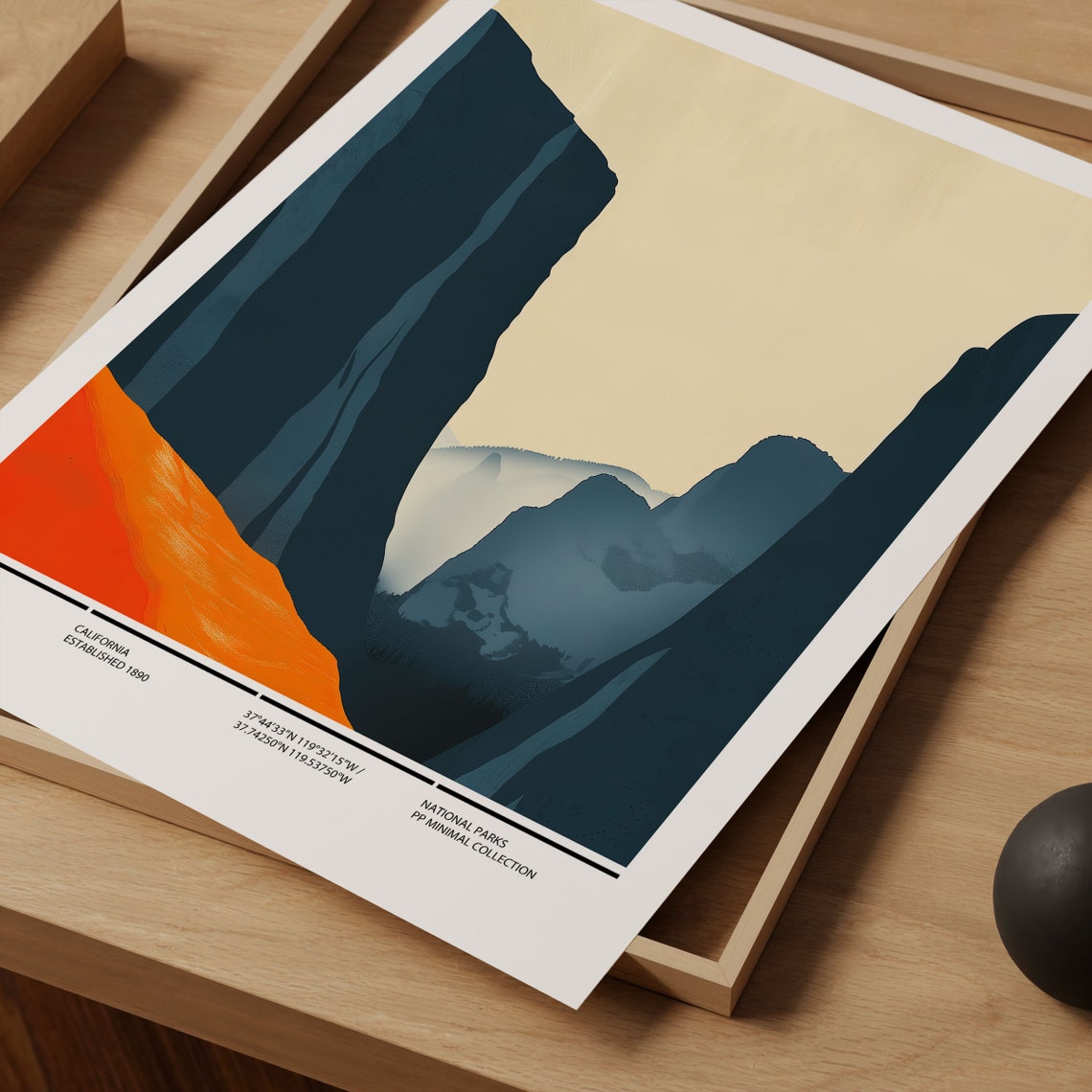 Yosemite National Park Minimalist Cliffs Sunset Valley View Art Poster - Image 4