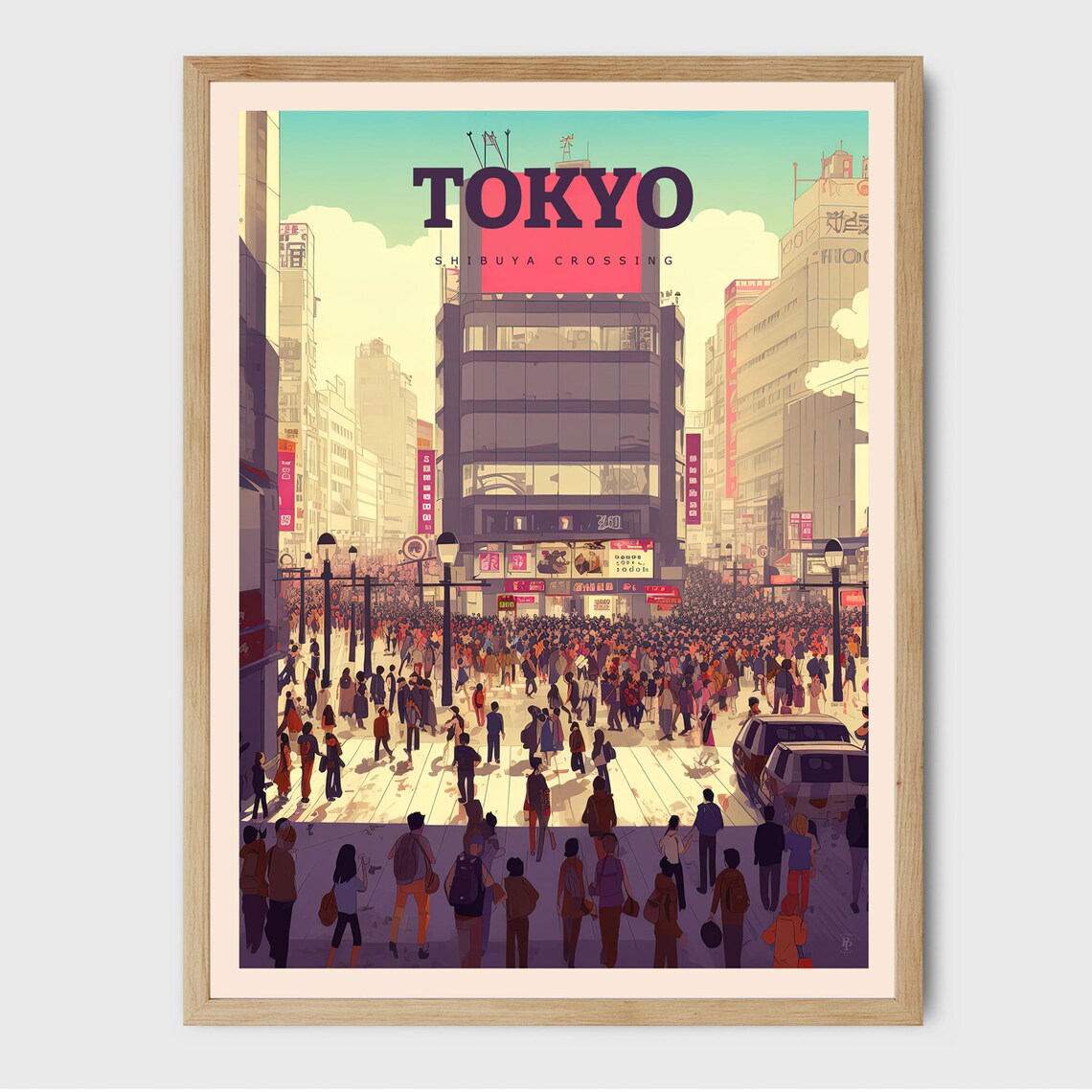 Tokyo Shibuya Crossing Travel Poster, Japan City