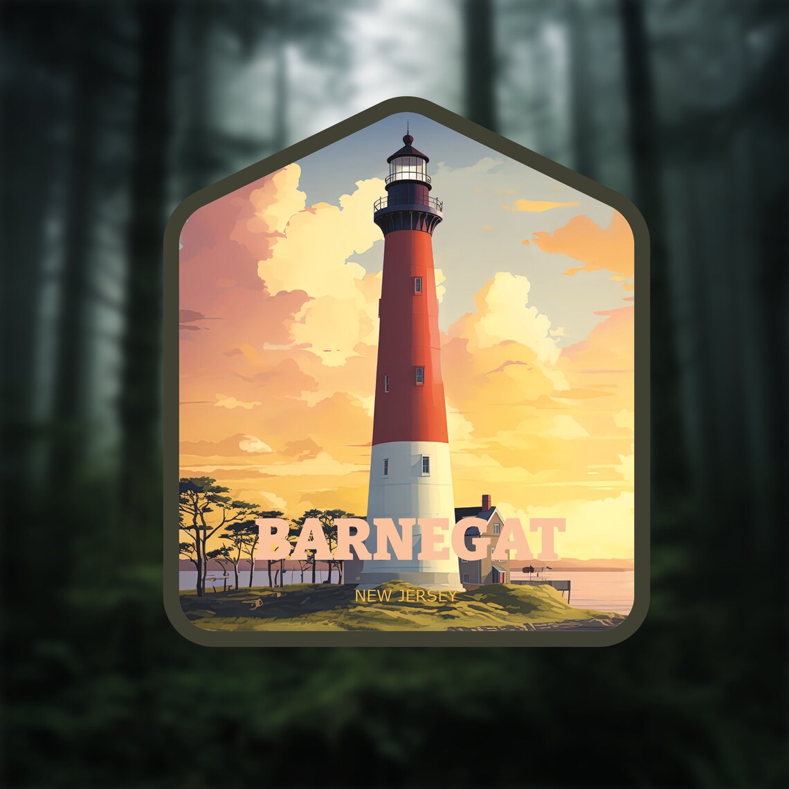Barnegat New Jersey Travel Sticker, Wall Art Print