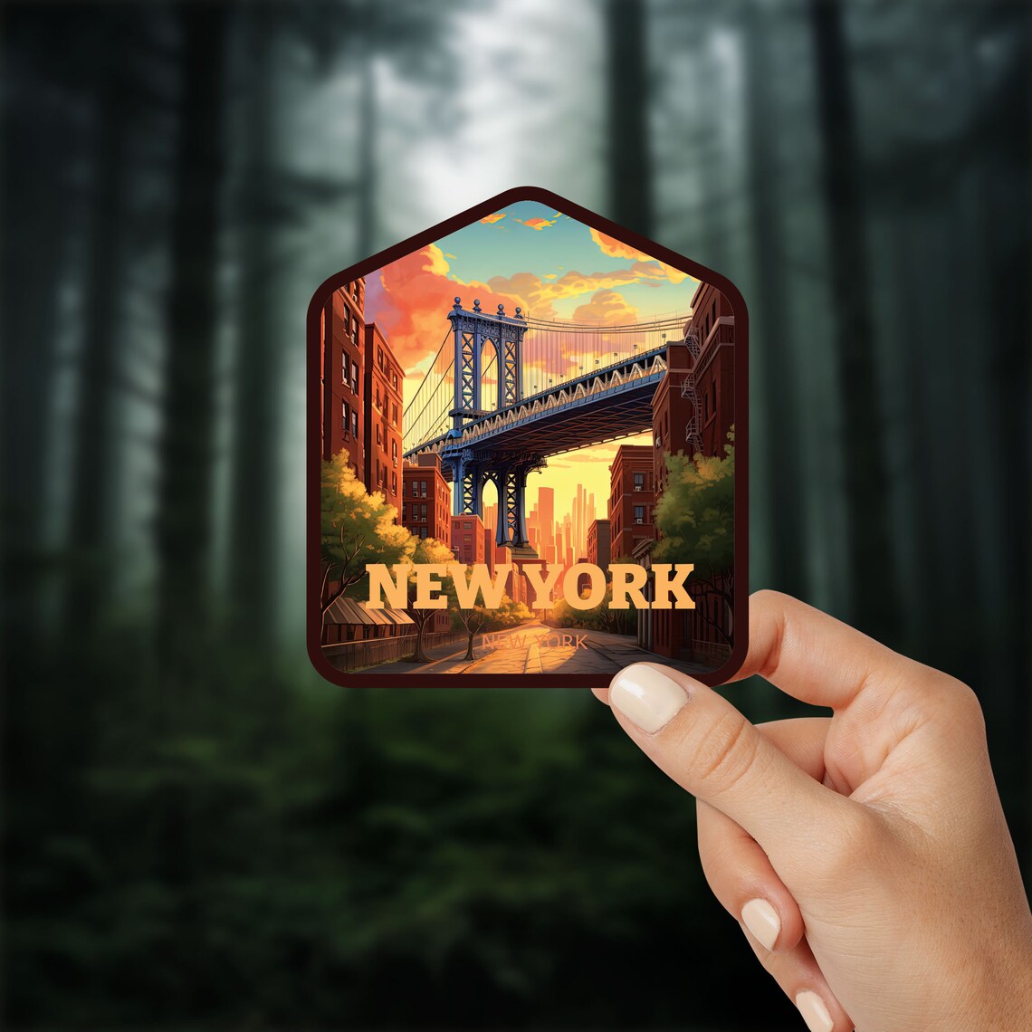 Brooklyn Bridge New York Travel Poster Art Print