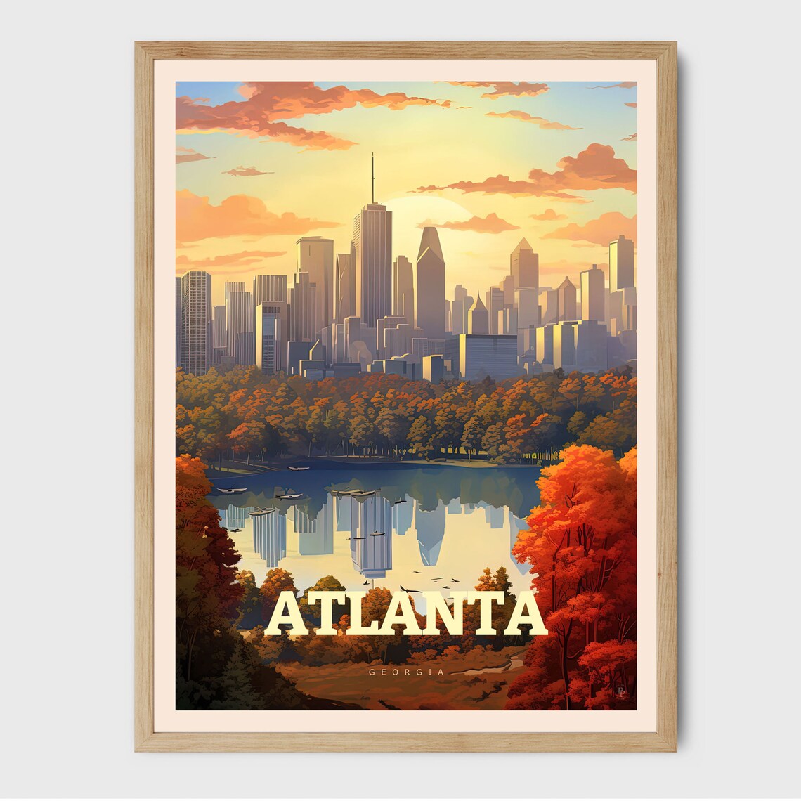 Atlanta Georgia Travel Poster, Trendy Wall Art