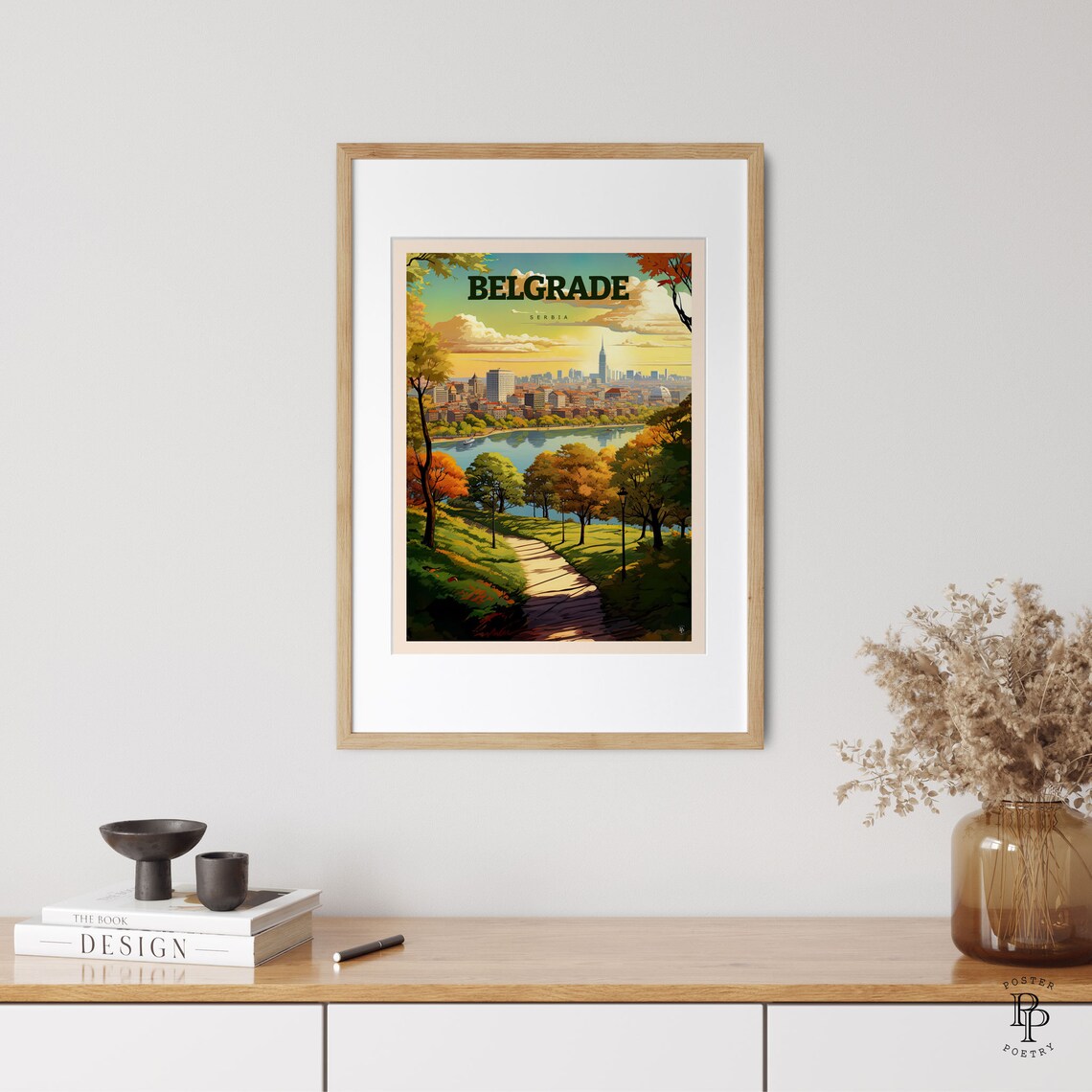 Belgrade Serbia City Panorama River Sunset Golden Hour Travel Poster - Image 3