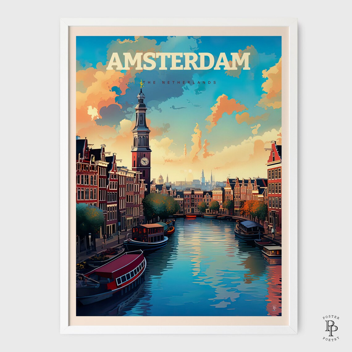 Amsterdam Vintage Travel Poster Print, Netherlands - Image 2