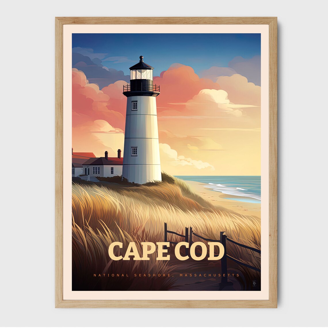 Cape Cod Travel Poster, Beach Decor Wall Art