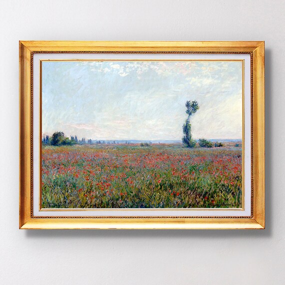 Claude Monet Poppy Field Hollow Near Giverny Landscape Poster