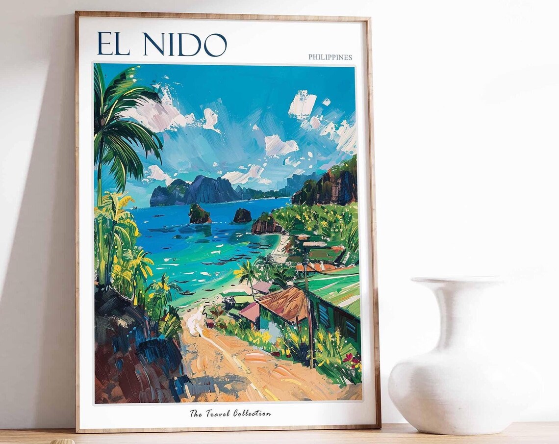 El Nido Philippines Limestone Islands Beach Art Travel Collection Poster