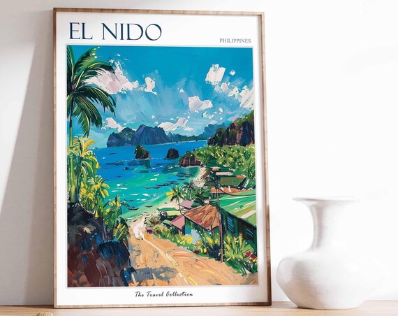 El Nido Philippines Limestone Islands Beach Art Travel Collection Poster