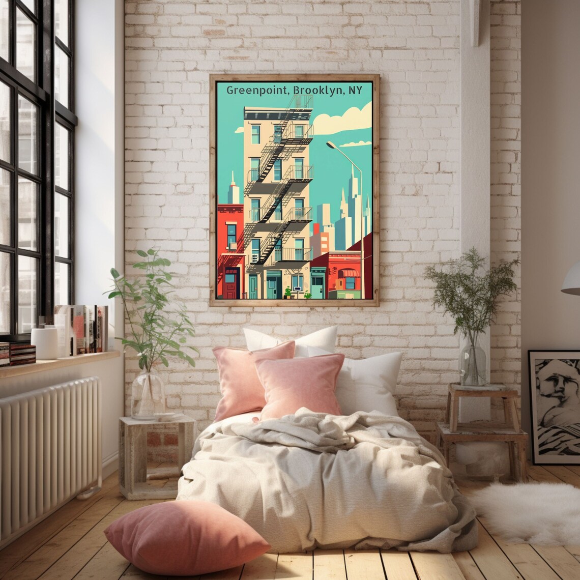 Greenpoint Brooklyn New York Travel Poster, Wall Art