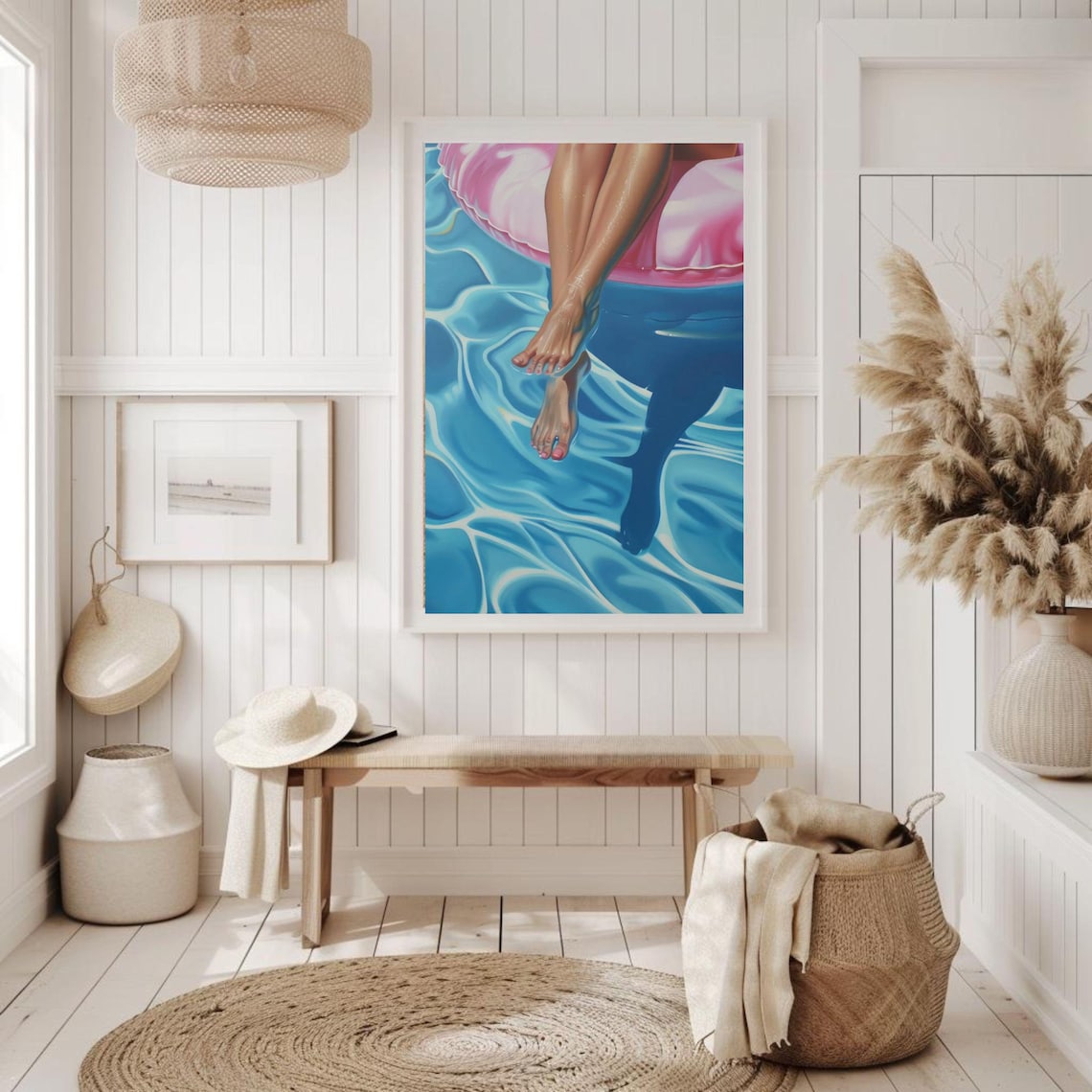 Summer House Beach and Swimming Pool Art Print