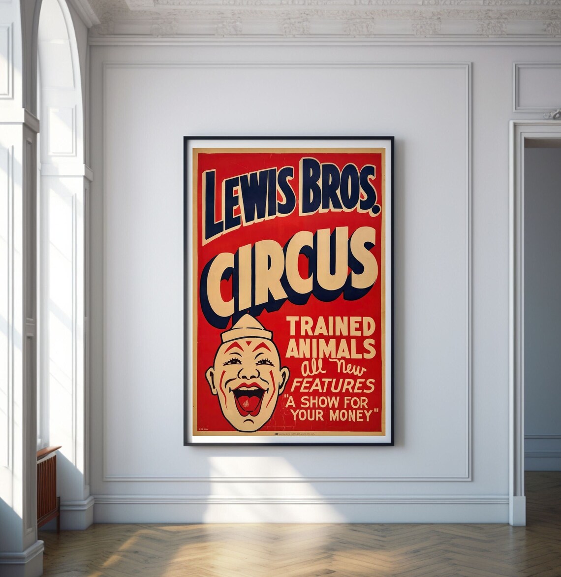 Antique Circus Poster, Vintage Circus Clown Print