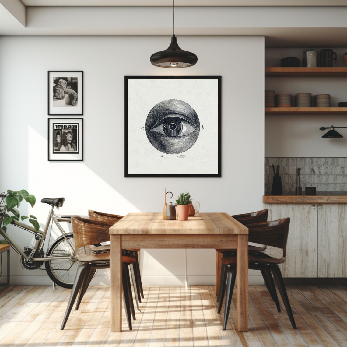 Antique Eye Engraving Poster Vintage Scientific Anatomy Eyeball Decor