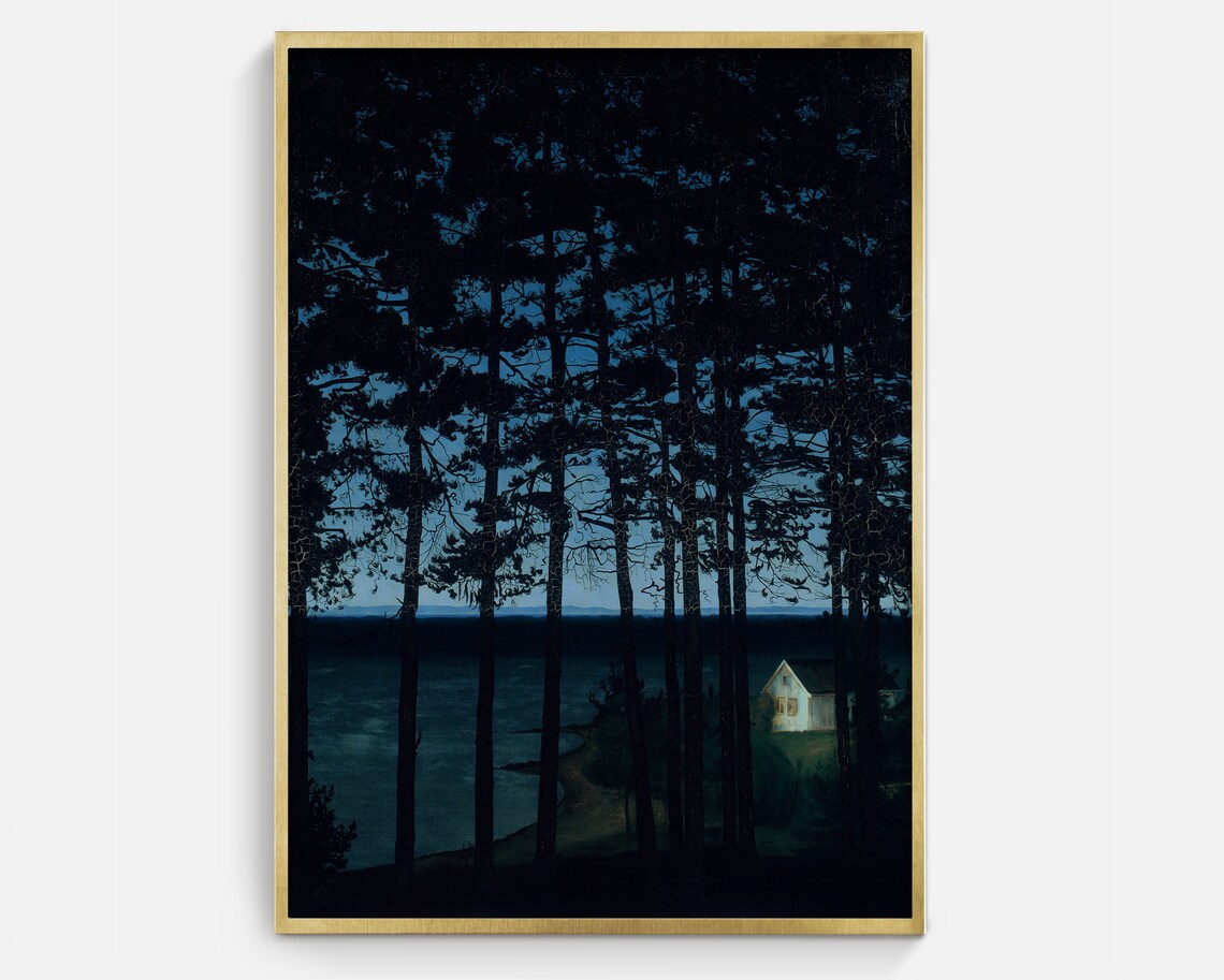 Haunted House Vintage Halloween Creepy Art Print