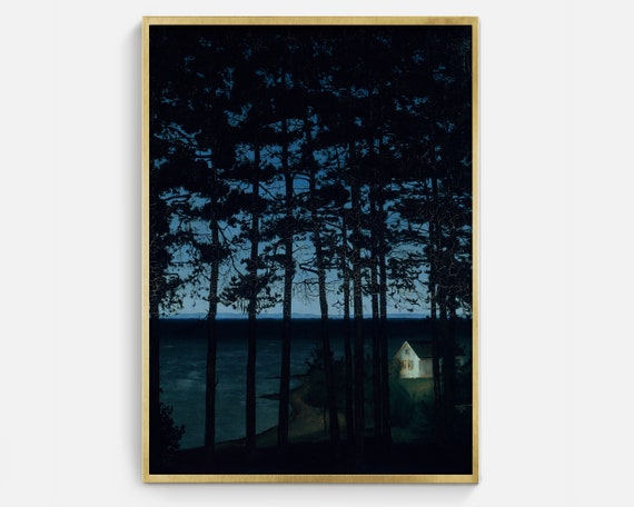 Haunted House Vintage Halloween Creepy Art Print