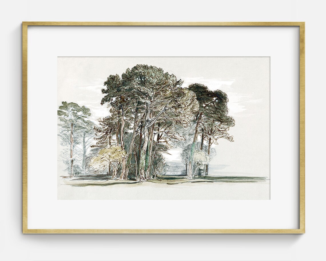 Trees Sketch Art Print, Minimalist Landscape - Image 2