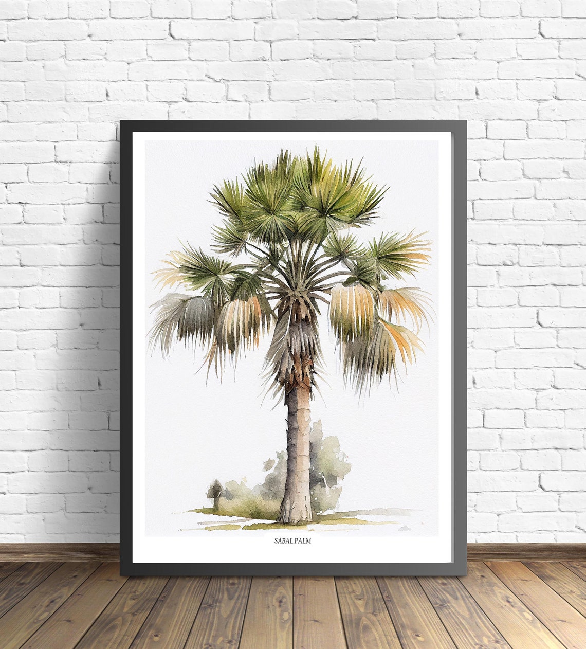 Sabal Palm Watercolor Tropical Coastal Botanical Tree Poster