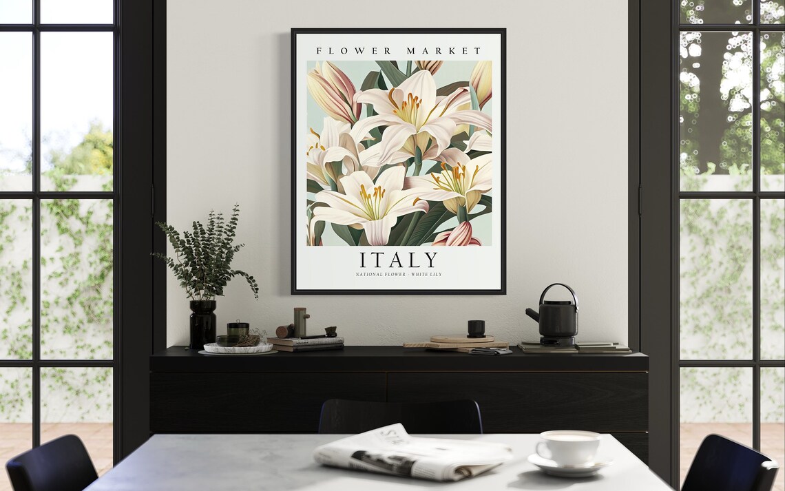 Italy Flower Market Travel Poster, European Wall Art - Image 2