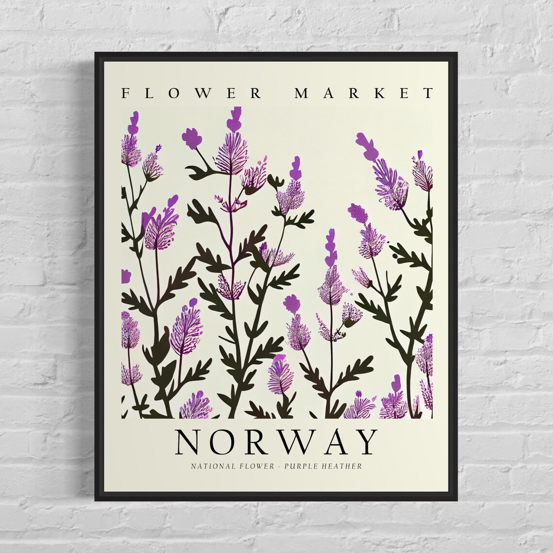 Norway National Flower Purple Heather Art Print