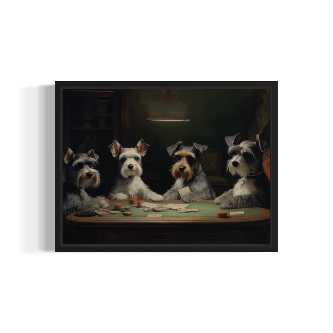 Miniature Schnauzer Playing Cards Poster Print