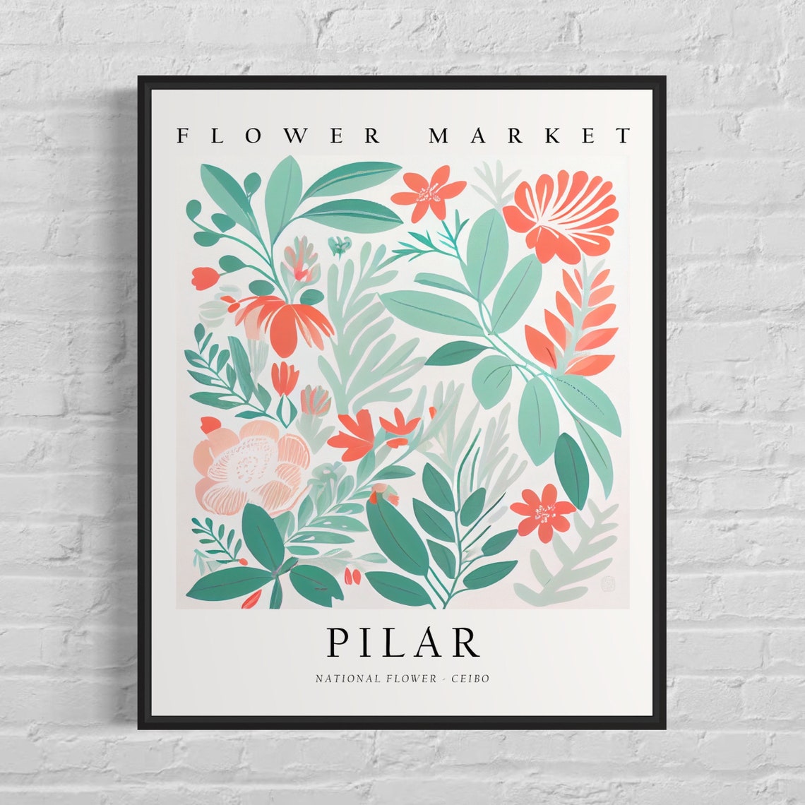 Pilar Argentina Flower Market Art Print Ceibo Flower Wall Art Poster