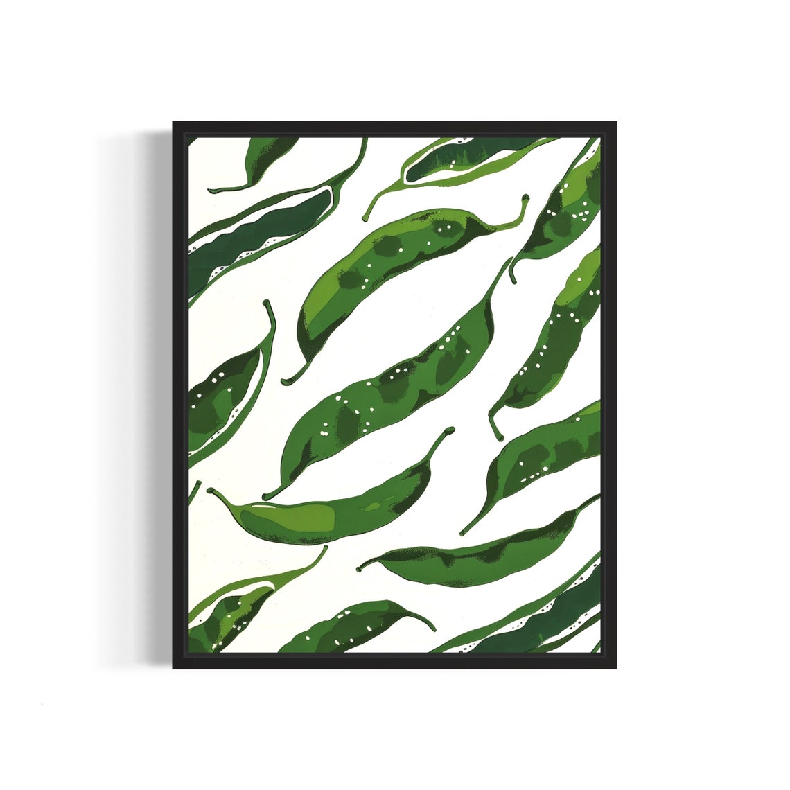 Green Bean Pattern Minimalist Vegetable Illustration Art Poster
