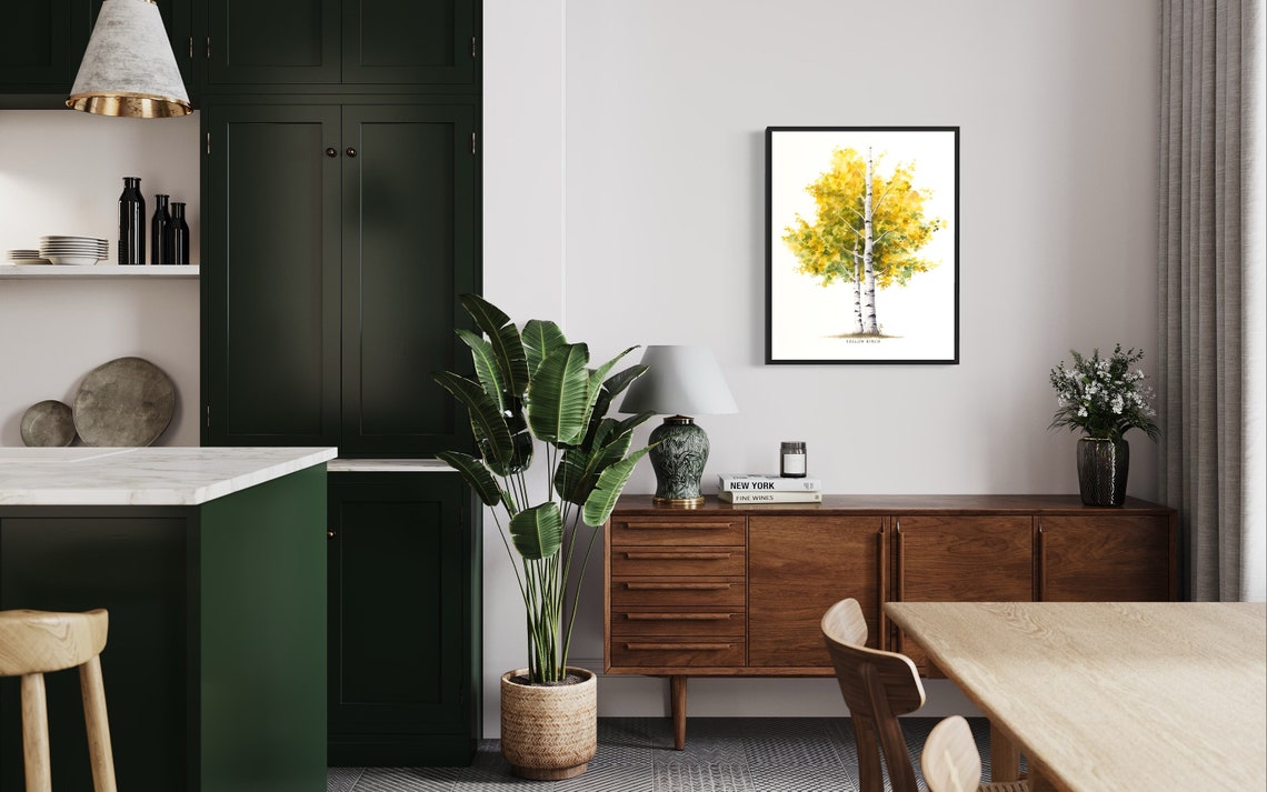 Yellow Birch Tree Art Print Yellow Birch Tree Wall Art Poster - Image 2