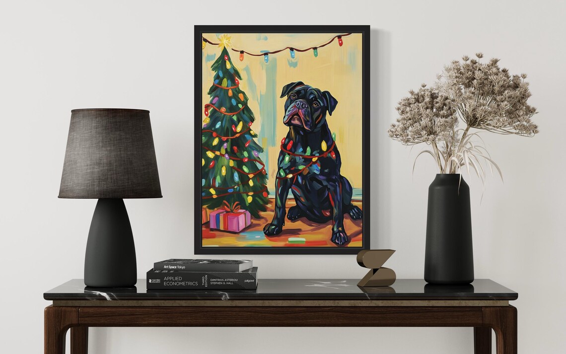 Cane Corso Dog Christmas Lights Holiday Poster Print - Image 3