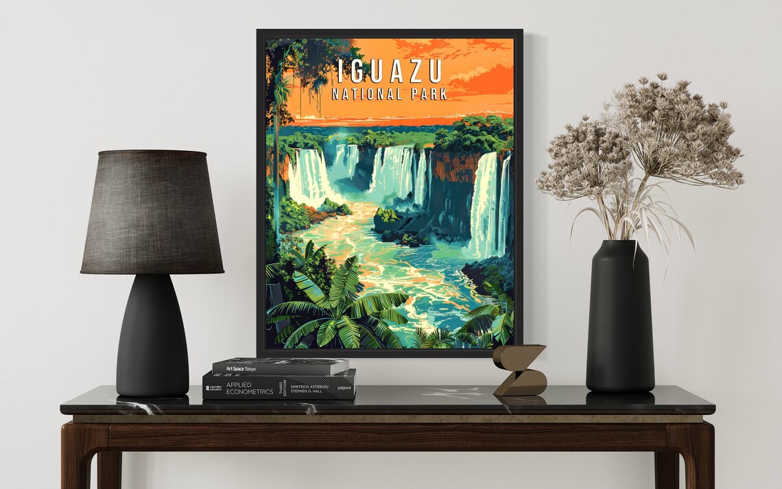 Iguazu National Park Waterfall Jungle Vintage Art Vintage Poster - Image 2