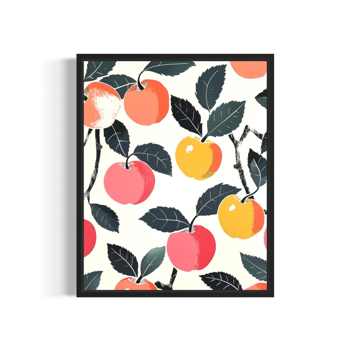 Apple Poster Art Print Kitchen Fruit Decor For Kitchen Dining Restaurant Neutral Food Pastel Artwork