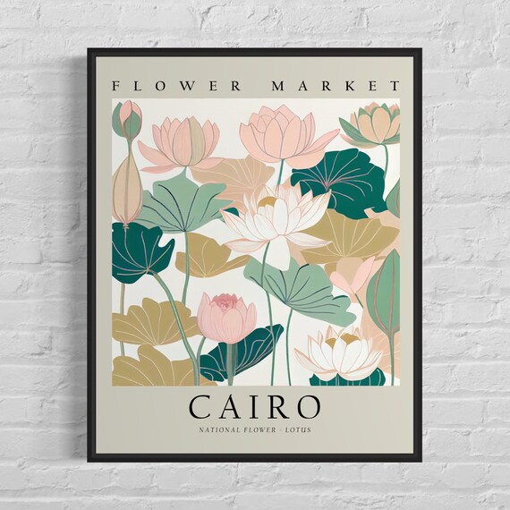 Cairo Egypt Flower Market Art Print Cairo Flower Poster Wall Art