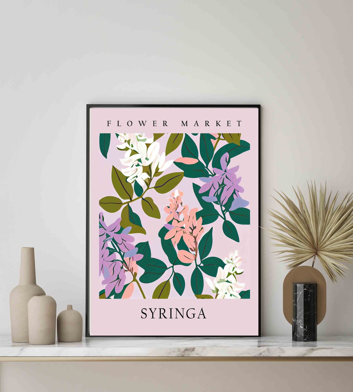 Syringa Lilac Blush Botanical Flower Market Pastel Art Print - Image 3