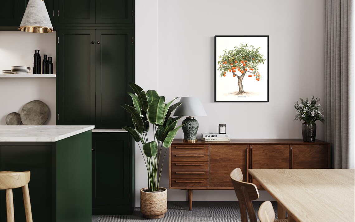 Persimmon Tree Art Print, Nature Wall Poster - Image 3