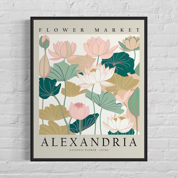 Alexandria Egypt Flower Market Art Print Alexandria Flower Poster Wall Art