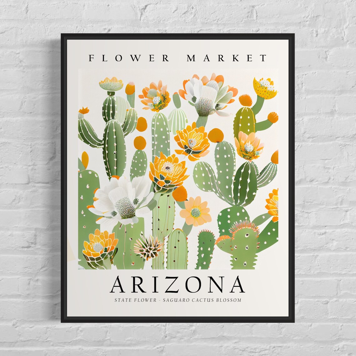 Arizona State Flower Saguaro Cactus Blossom Art Print