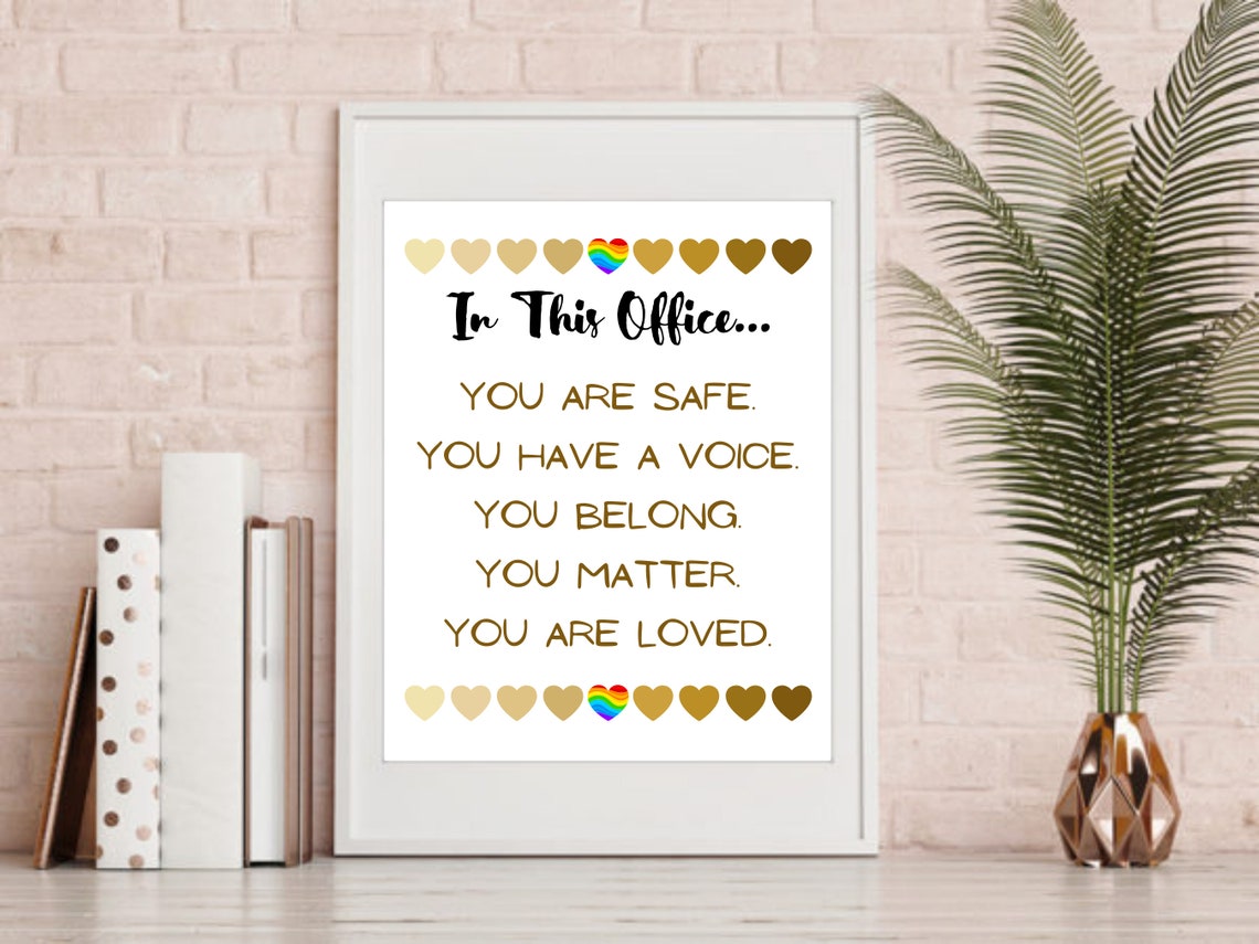 In This Office You Are Safe Affirmations Gold Typography Sign Poster - Image 6