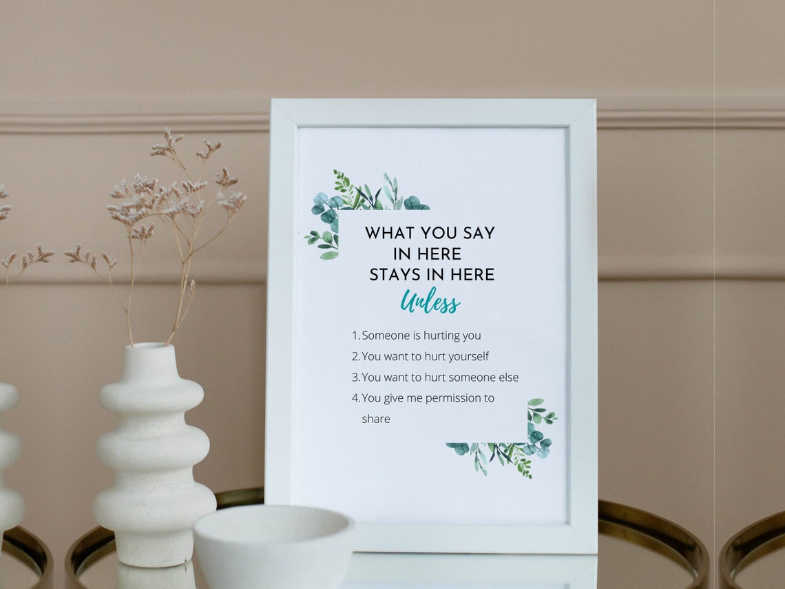 What You Say In Here Stays In Here Counselor Confidentiality Poster - Image 3