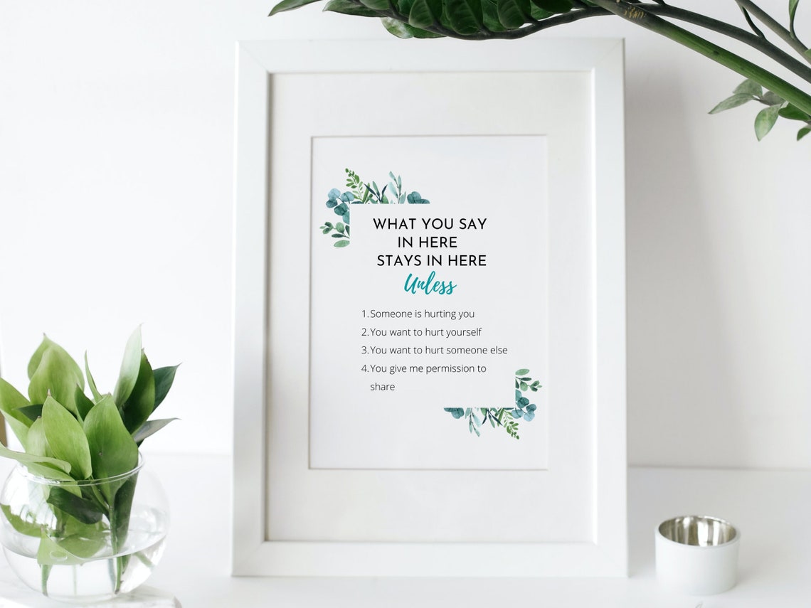 What You Say In Here Stays In Here Counselor Confidentiality Poster - Image 4