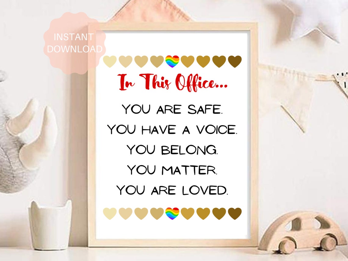 In This Office You Are Safe Beloved Affirmations Counselor Poster - Image 4