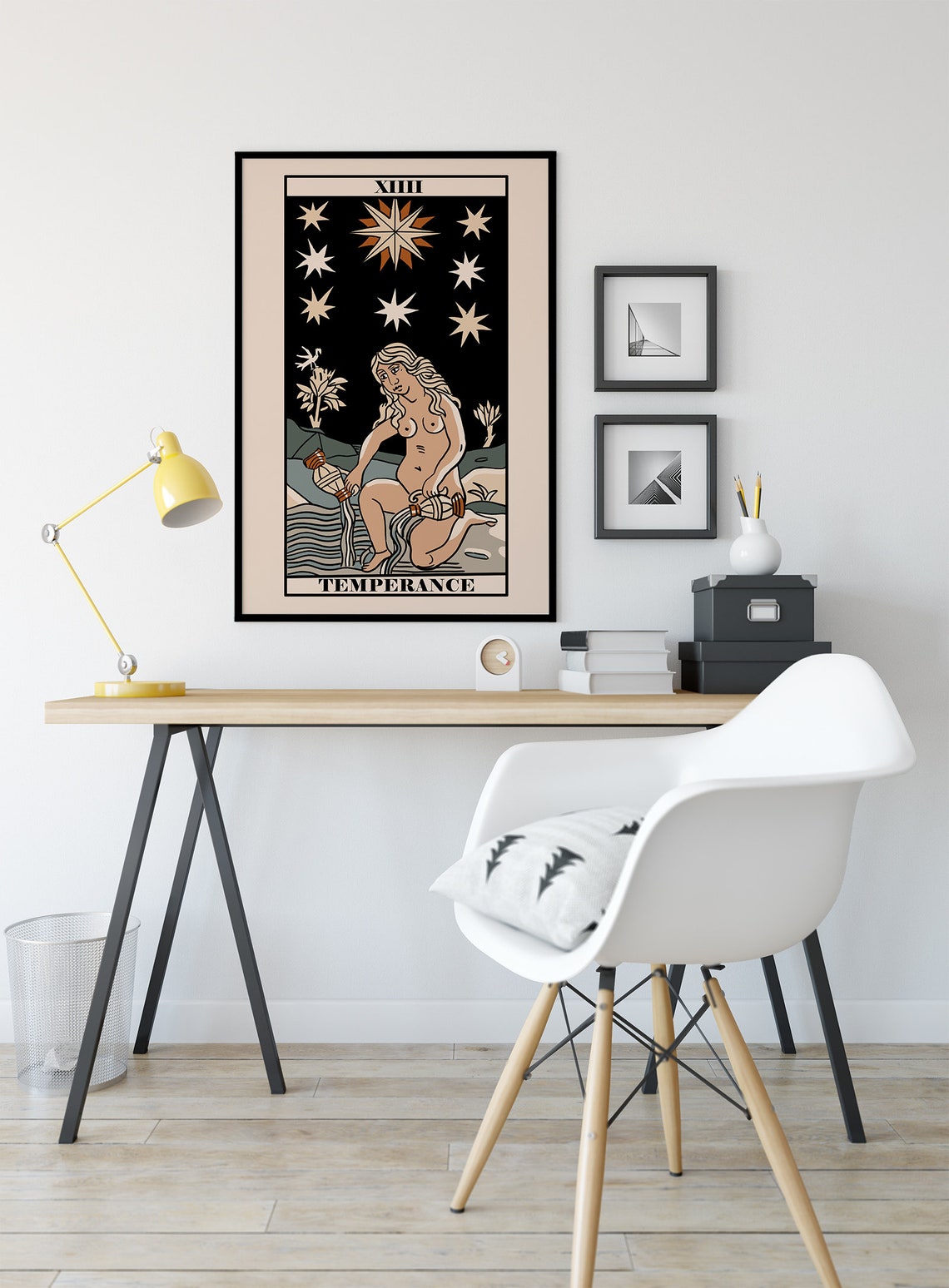 Temperance Tarot Card Vintage Starry Neutral Mystical Wall Poster - Image 2
