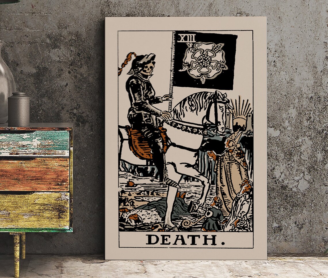 Death Tarot Card Print, Neutral Eclectic Tarot Poster