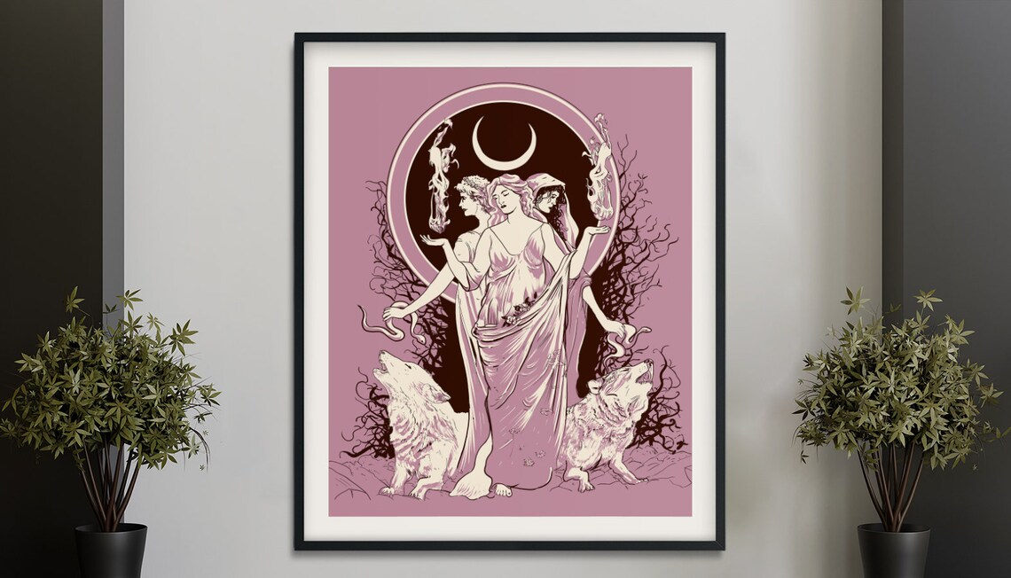Moon Goddess Hecate Wiccan Wall Art Print