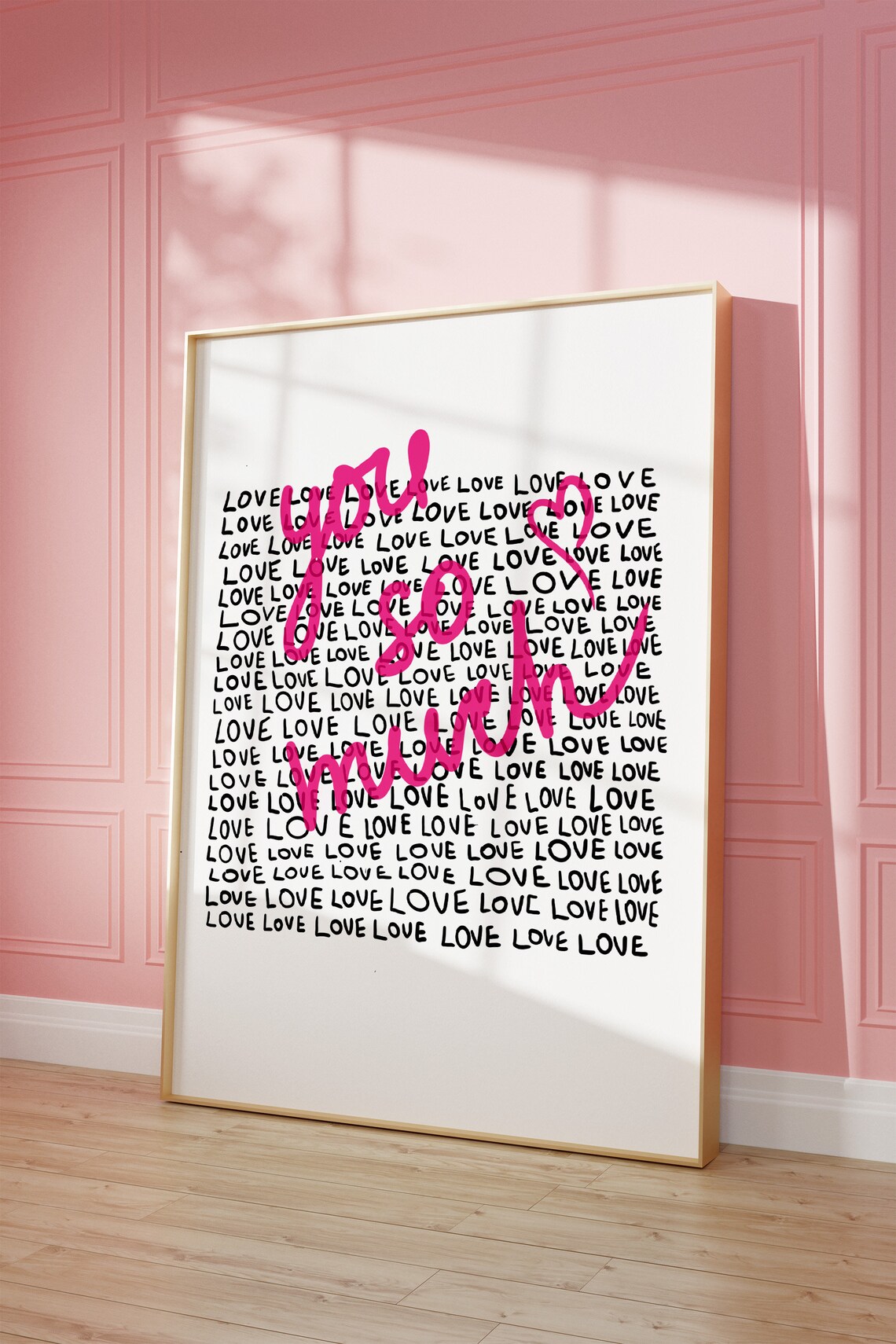 Love You Trendy Quote Poster for Teens Room