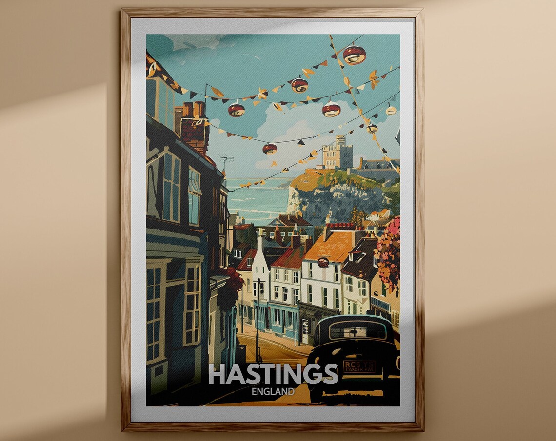 Hastings Print Hastings Poster Uk Wall Art England Wall Art Decor British Travel Poster United Kingdom Print England City Art