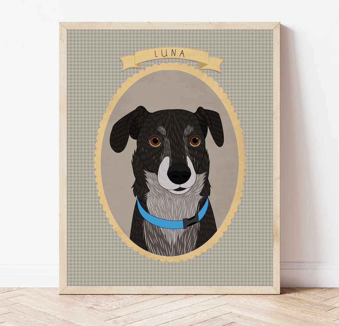 Toby Wire Haired Terrier Vintage Patterned Named Portrait Poster - Image 6