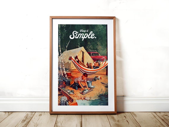 Keep It Simple Print Kitchen Wall Art Kitchen Decor Camping Fishing Print Kitchen Poster Fun Kitchen Dining Decor Outdoorsy Gift For Dad