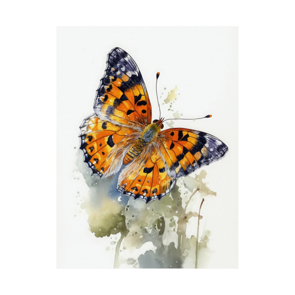 Pearl Crescent Butterfly Art Print Butterfly Home Dcor Watercolor Butterfly Painting Insect Wall Art Nature Lover Butterflies Artwork - Image 4
