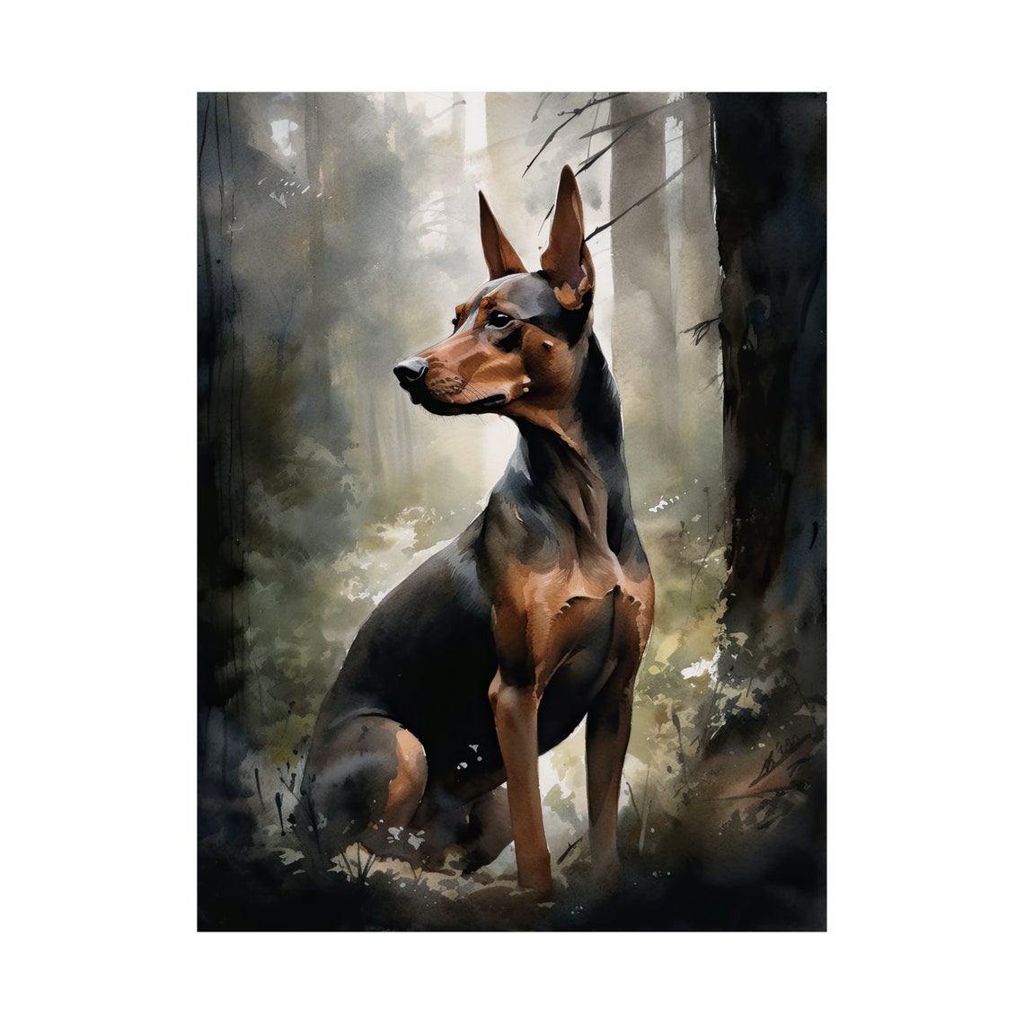 German Pinscher Dog Art Print Dog Wall Art Animal Art Print Animal Art Poster Dog Lover Gift Colorful Animal Wall Art Cool Dog Art - Image 4