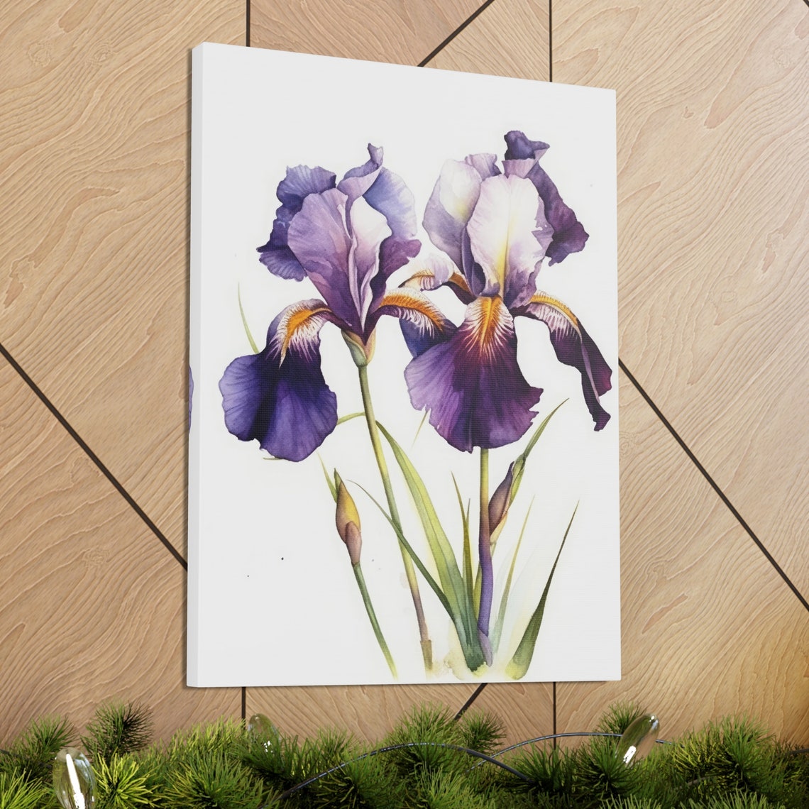 Purple Iris Watercolor Botanical Elegant Spring Floral Poster - Image 3