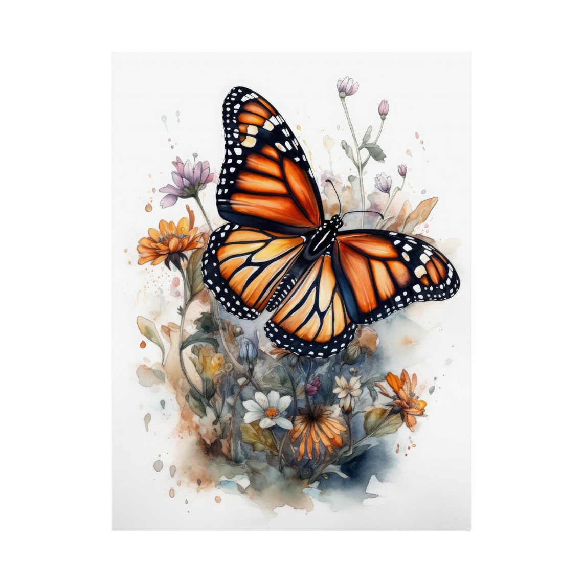 Monarch Butterfly Art Print Butterfly Home Dcor Watercolor Butterfly Painting Insect Wall Art Nature Lover Butterflies Artwork - Image 4