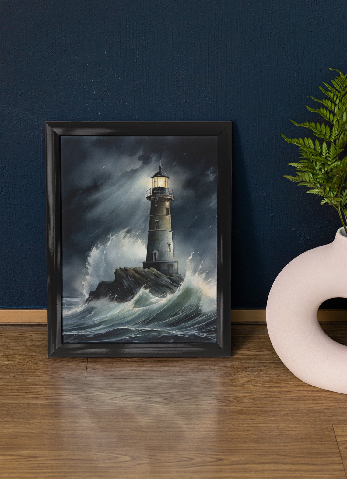 Lighthouse Art Print Lighthouse Painting Lighthouse Wall Art Beach Art Print Beach Wall Art Ocean Dcor Ocean Painting Ocean Theme