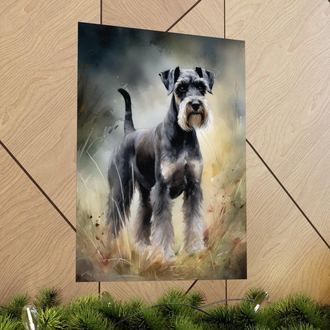 Standard Schnauzer Dog Art Print Dog Wall Art Animal Art Print Animal Art Poster Dog Lover Gift Colorful Animal Wall Art Cool Dog Art - Image 2